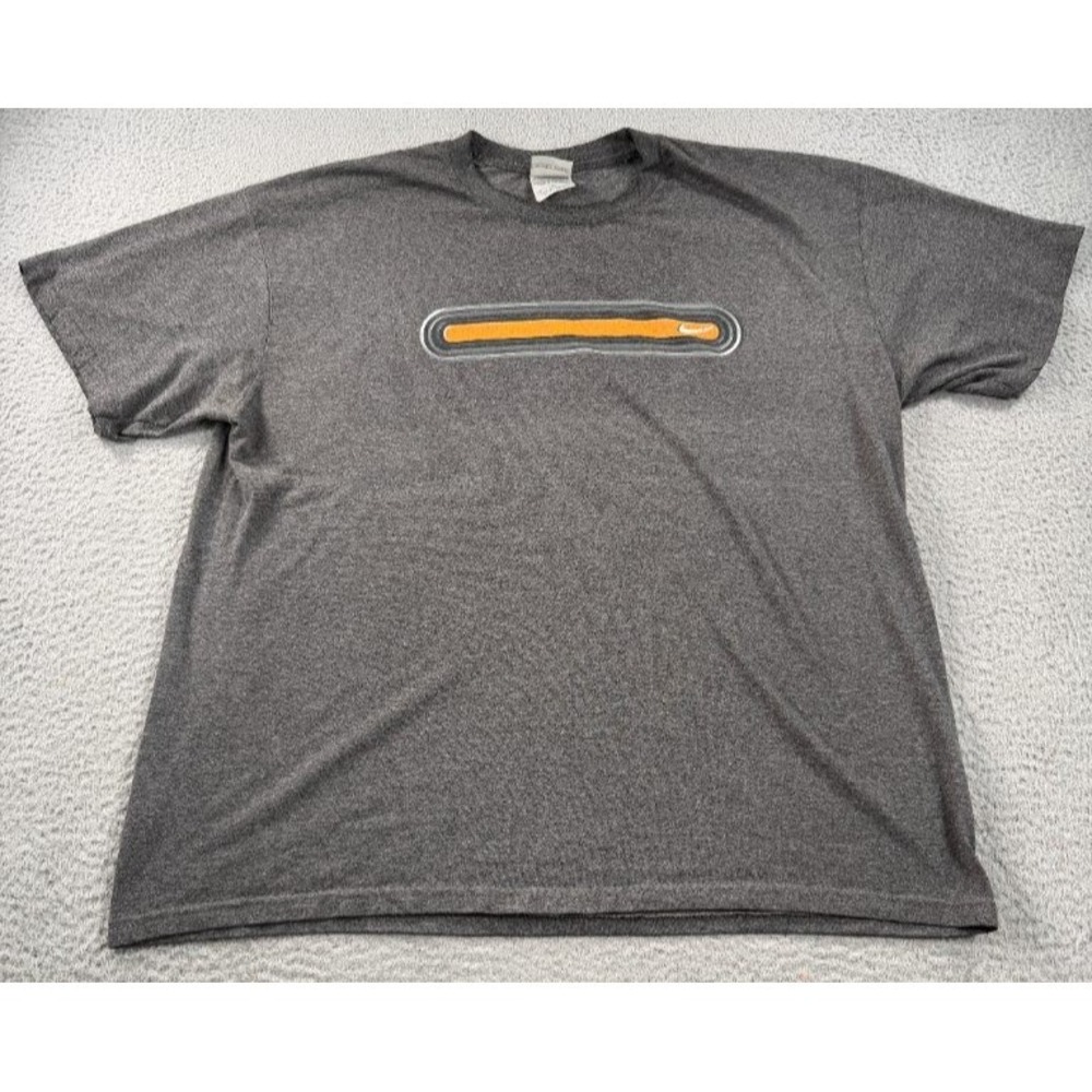 Vintage Nike Silver Tag Shirt Mens XL Gray Short Sleeve Center Swoosh Stripe Y2K